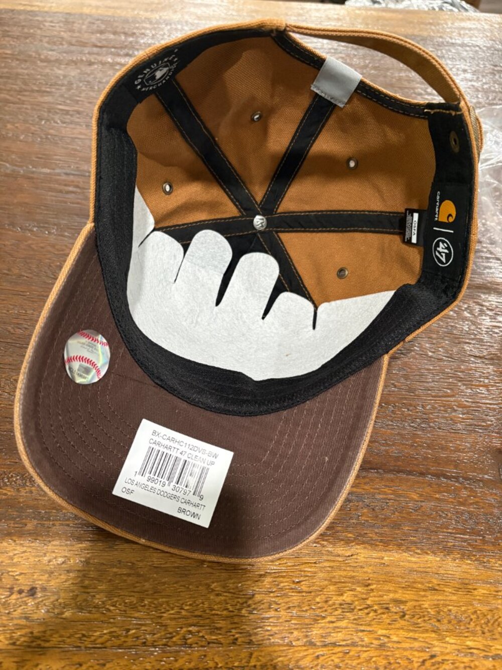 LA Los Angles Dodgers Clean Up Carhartt Baseball Hat '47 OSF Brown NWT NEW - Picture 4 of 4